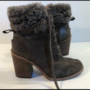 Ugg Jaxon Suede and Shearling Brown Boots